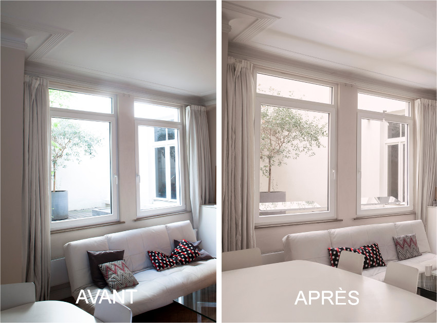 Réflecteur de Lumière naturelle espaciel pour fenêtre, effet avant et après, gain de lumière naturelle